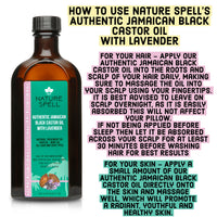 Nature Spell Authentic Jamaican Black Castor Oil with Lavender for Hair & Body 150 ml - Strengthen Hair Roots - Treat Dry and Damaged Hair