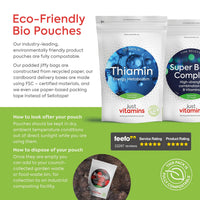 Just Vitamins Vitamin B1 Thiamine 100mg x90 Premium High Strength B1 Micro Tablets (3-Month Supply) - Vegan & Vegetarian Friendly - Supports Energy Metabolism & Heart Function for Men & Women. UK Made