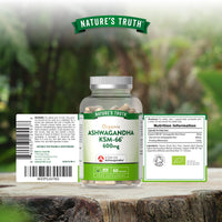 Ashwagandha KSM-66 600mg | High Strength Supplement with 5% Withanolides | 60 Vegan Capsules for Men & Women | by Nature's Truth