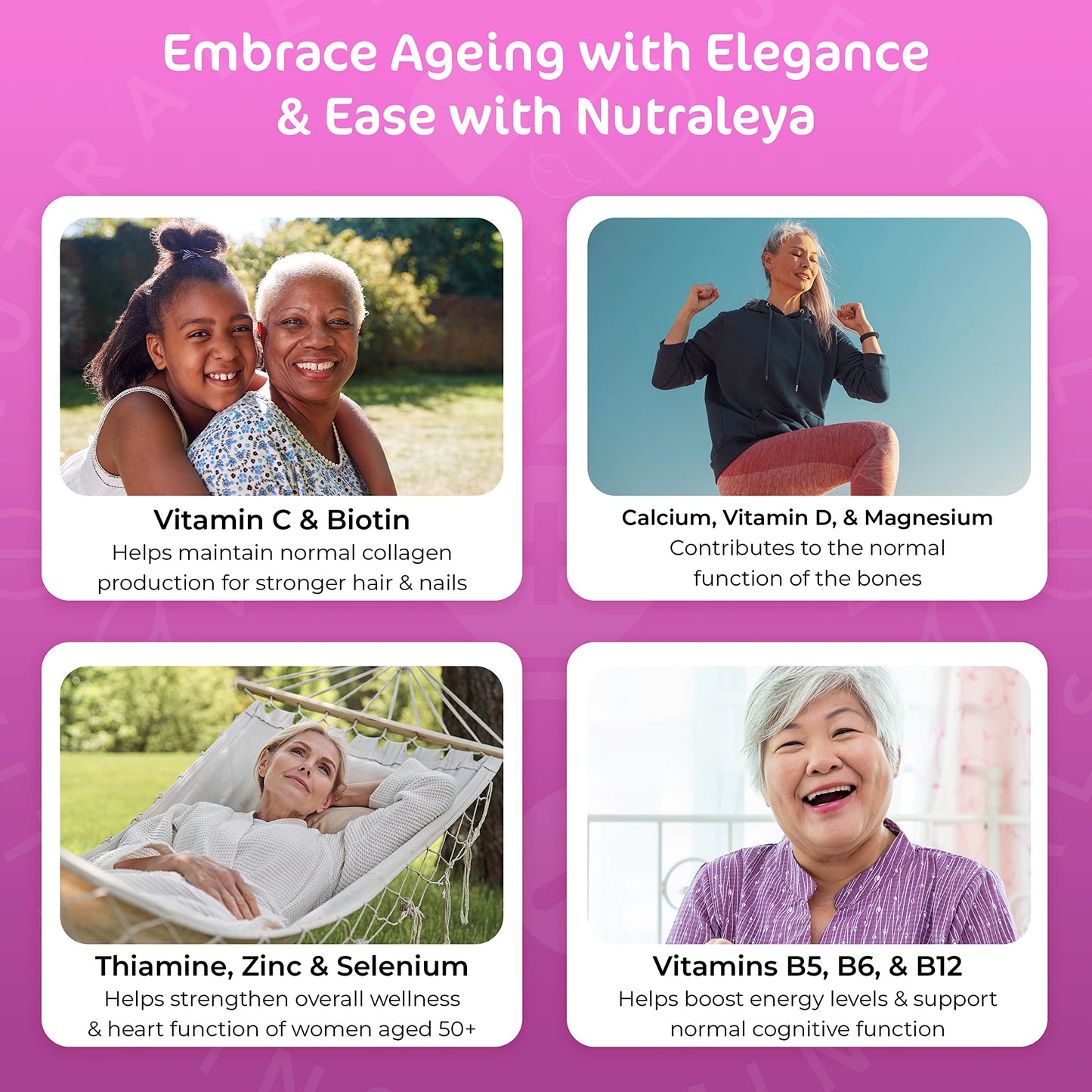 Nutraleya HealthyWoman 50+ Natural Menopause Vitamins, During and After Menopause, an Alternative to HRT, Includes: Soy Isoflavone, Suma Root 60 Day Supply