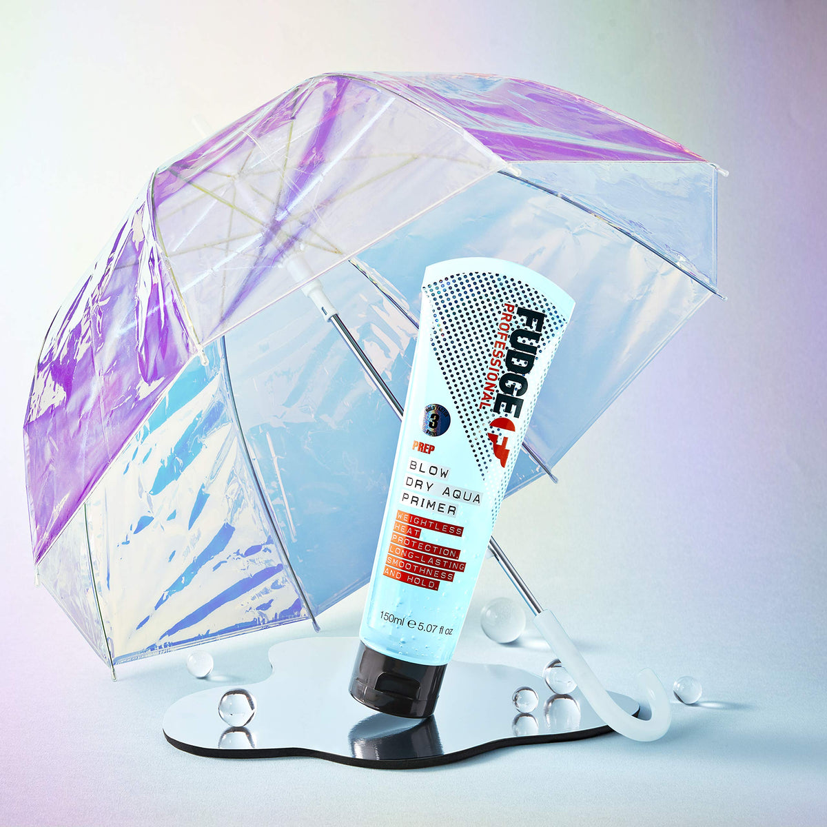 Fudge Professional Blow Dry Aqua Primer, Hyaluronic Acid, Heat Protection, Volumizing Results, 150 ml