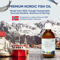 Omega 3 Fish Oil Liquid - Natural Fresh Lemon Flavour with NO Fishy Taste, High Strength DHA/EPA - 200ml Made from Wild Caught Nordic Fish Oil | 3rd Party Tested for Purity - Inner Vitality
