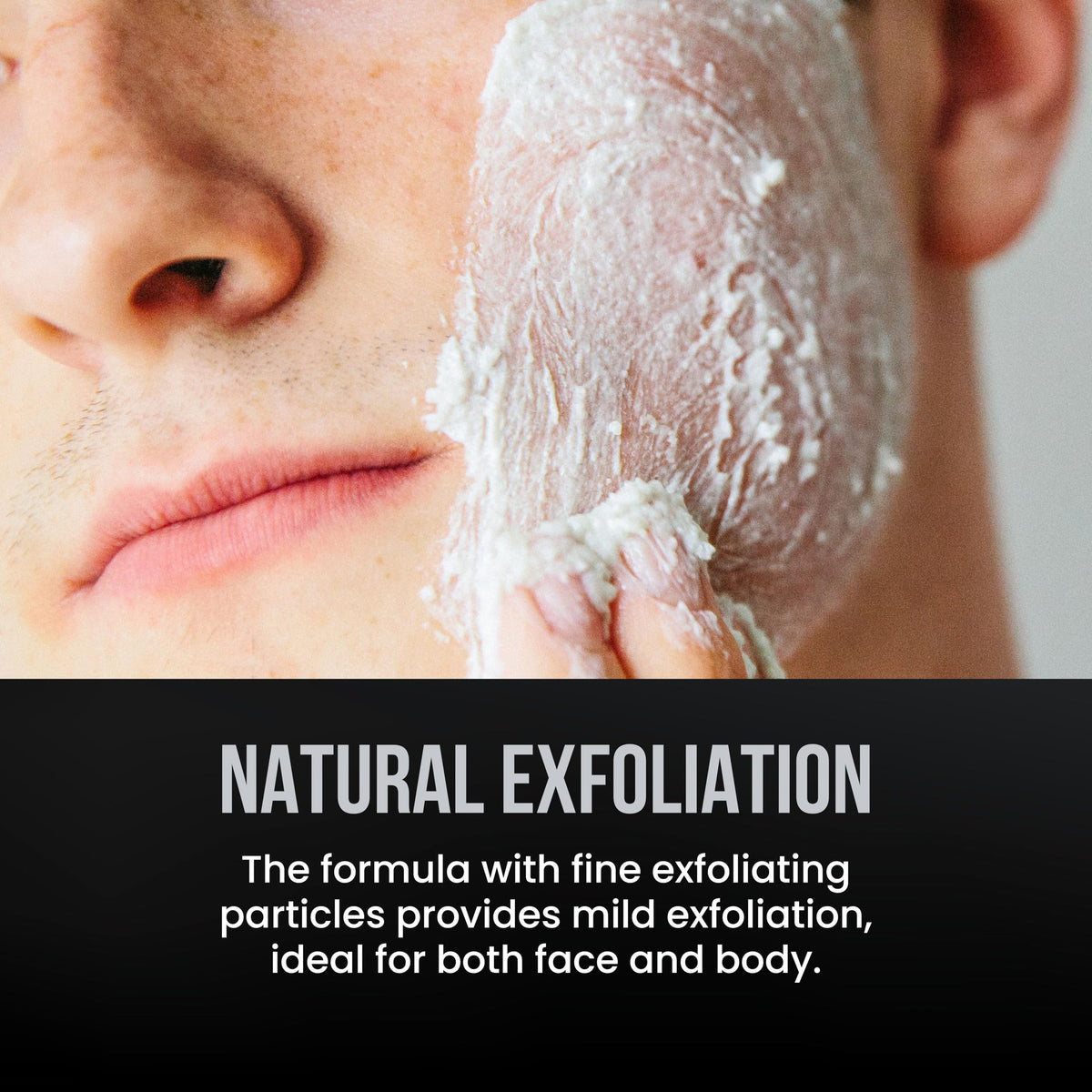 The Shave Factory Face and Body Scrub Mint 300ml – Refreshes and Exfoliates, Suitable for Face and Body, Removes Dead Skin Cells, Ideal for Daily Use