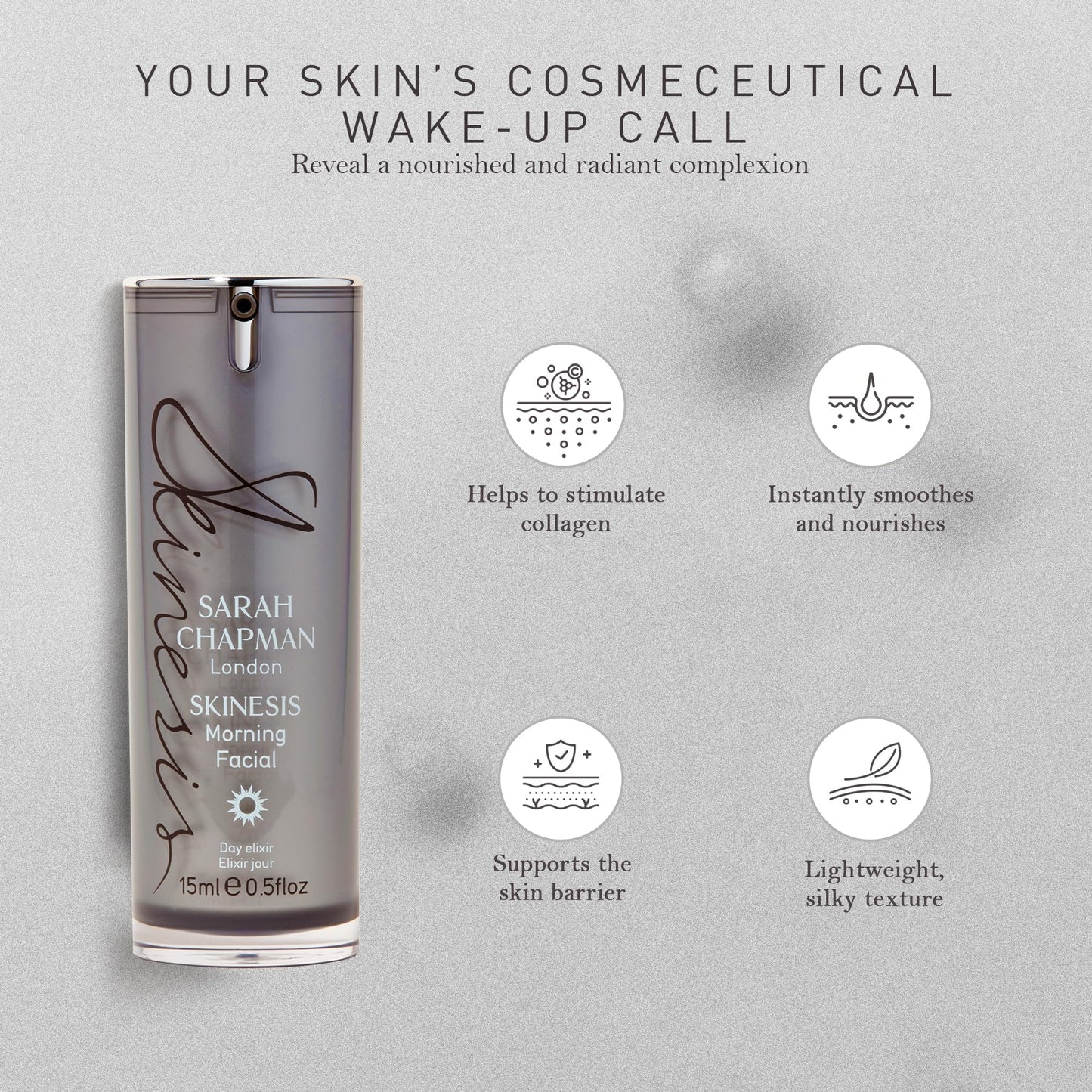 Sarah Chapman Skinesis Morning Facial Elixir - 15ml Day Elixir - Nourishing Anti-Ageing Skincare with Vitamin A, Jasmine & Neroli Oils, Silky Texture, Combats Ageing - Suitable for All Skin Types