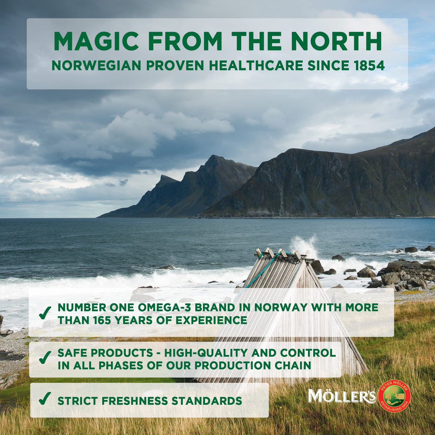 Moller’s ® | Möller's Total | Complete Daily Supplement | Nordic Omega-3 Dietary Supplement with EPA and DHA | Broad Spectrum of Vitamins and Minerals | Ginseng, Hawthorn & Golden Root | 56 Capsules