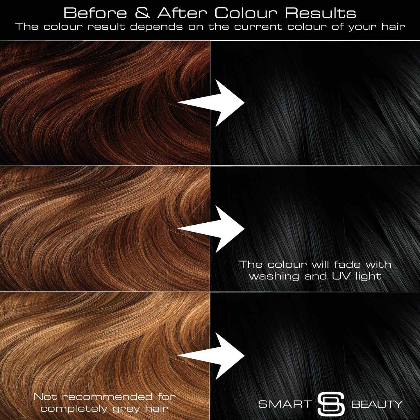 Pure Black Hair Dye Permanent with Anti-Breakage Plex Hair Care, Vegan Hair Dye & Cruelty-Free, 100% Grey Coverage, Natural Black Hair Colour, For All Hair Types. Smart Beauty