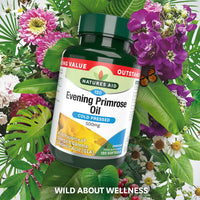 Natures Aid Evening Primrose Oil 500mg – Cold Pressed Omega-6 GLA – Supports Hormonal Balance, Skin Health & Anti-Inflammatory Function – Non-GMO, Gluten-Free – 120 Softgels