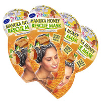 7th Heaven Manuka Honey Hair and Root Rescue Mask (Pack of 4) with Coconut Oil and Abyssian Oil to Strengthen Damaged Roots
