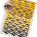 320Pcs Individual Lashes QUEWEL Cluster Lashes 10D+20D C Curl MIX9-16mm Individual Lash Extension Lash Clusters DIY Eyelash Extensions For Home Use (10D+20D C MIX9-16mm)