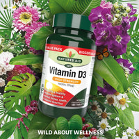 Natures Aid Vitamin D3 1000iu – High Strength Supplement for Bone, Muscle & Immune Support – Vegan, Non-GMO, Gluten-Free – Essential Nutrient – 180 Tablets