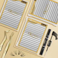 320Pcs Individual Lashes QUEWEL Cluster Lashes 10D+20D D Curl MIX12-18mm Individual Lash Extension Lash Clusters DIY Eyelash Extensions For Home Use (10D+20D D MIX12-18mm)
