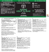 TUDIMO Iodine Sea Kelp Capsules - 225mcg of Kelp Algae Extract - 150 pcs (5 Month Supply) of Rapidly Disintegrating Capsules, Each with 225 mcg of Premium Quality & Pure Iodine SeaKelp Powder