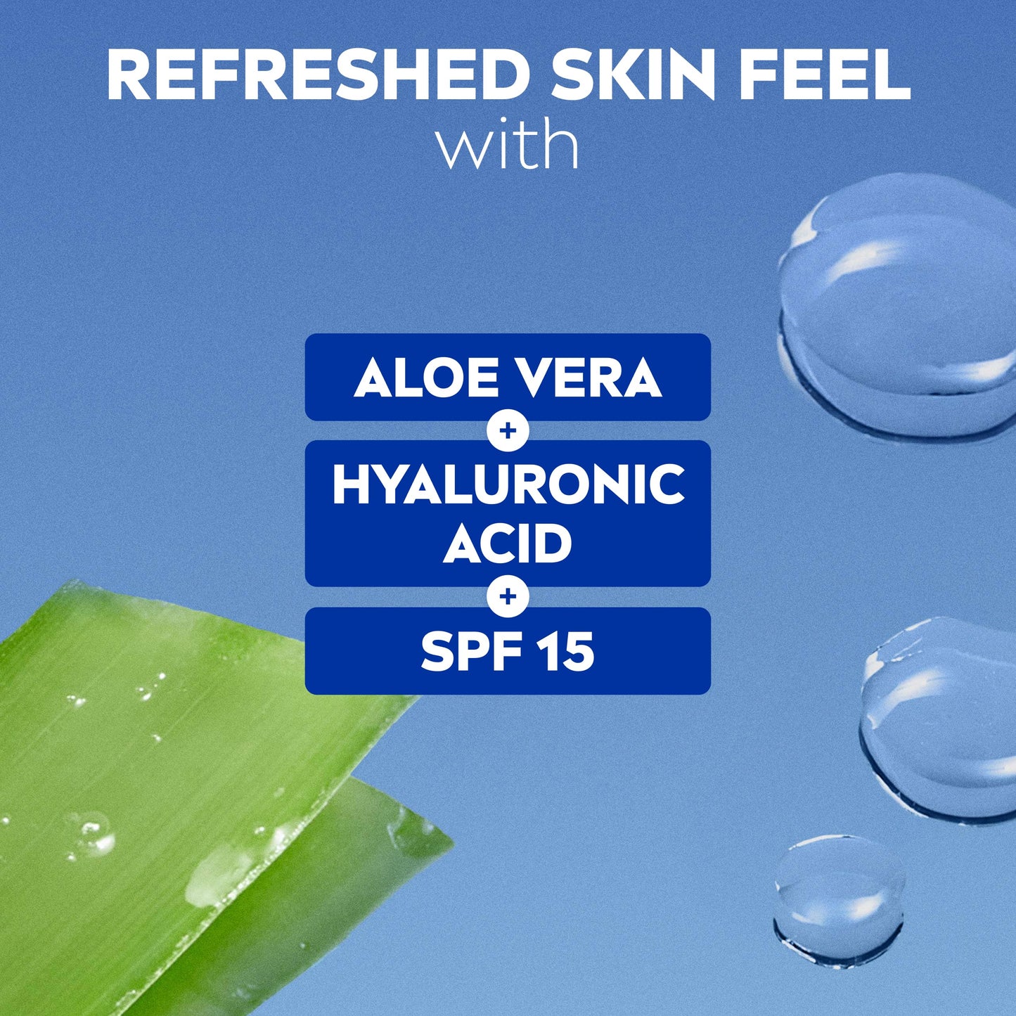NIVEA Refreshing Day Face Cream SPF 15 (50ml), Hydrating Face Moisturiser with Aloe Vera and Hyaluronic Acid, Moisturiser with SPF for Normal Skin