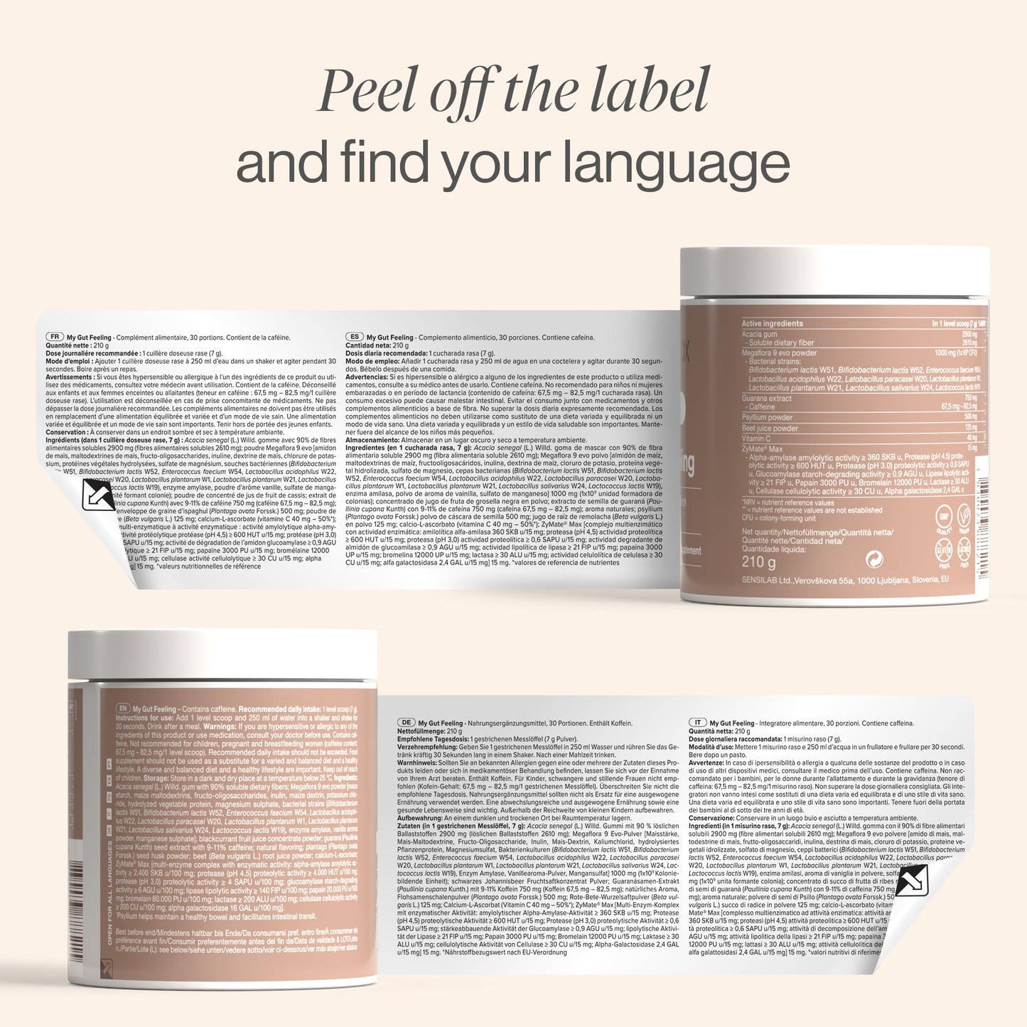 Tummy Tox Probiotics for Gut Health - Bacterial Cultures Supplement with Prebiotics, Psyllium, Acacia Fibre, Guarana, Vitamin C - 30 portions, 210 g - My Gut Feeling - TummyTox