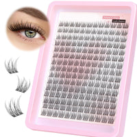 PHKERATA Wispy Cluster Lashes Natural Individual Eyelashes 180Pcs 9-12MM Lashes Individual Cluster Short Wispy C Curl Eyelash Clusters 9-12MM Super Thin Band Eyelashes