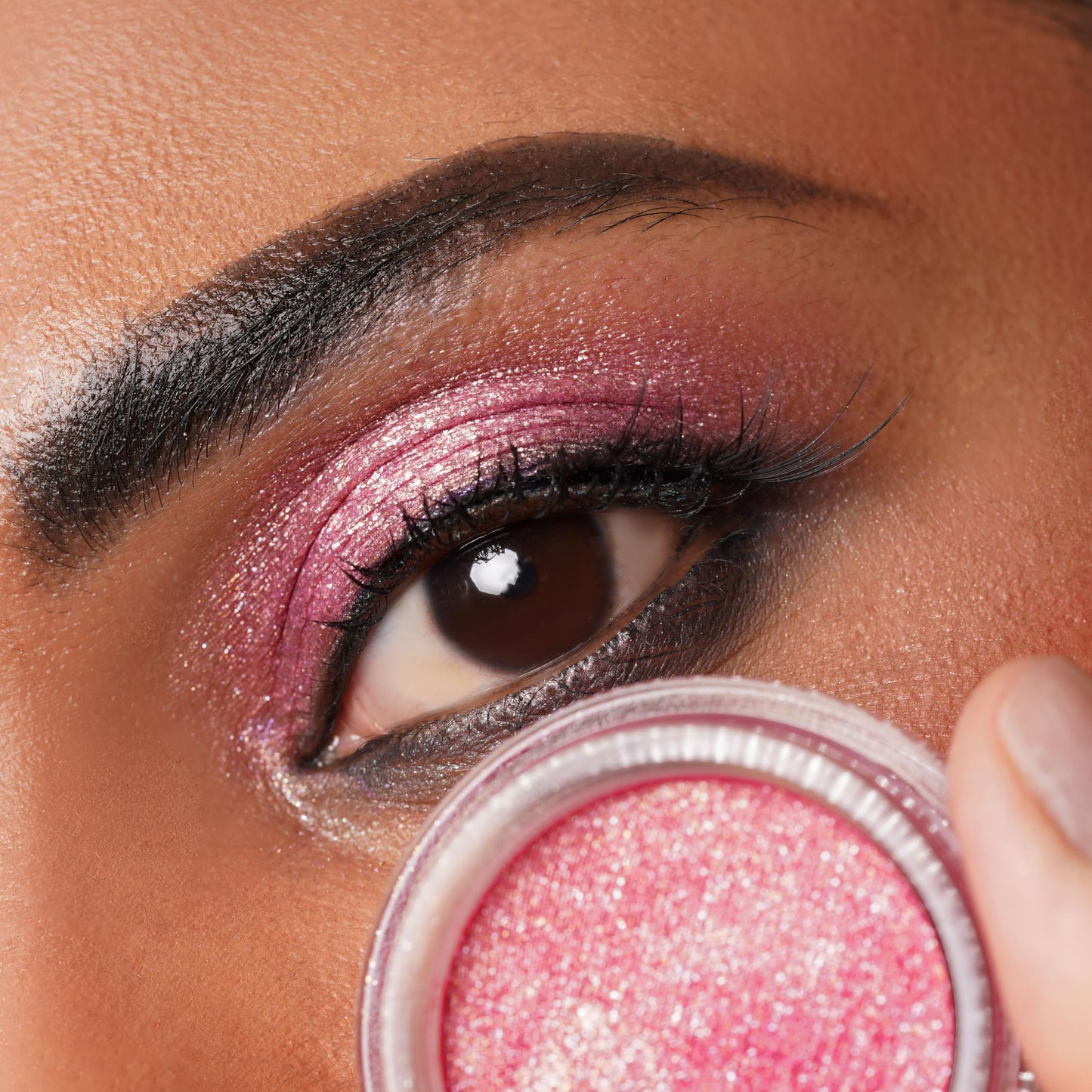 OULAC Cream Eyeshadow, Glitter Pink Eyeshadow, Holds Makeup For 12 Hours +, Waterproof and Sweatproof, Crease Resistant, Vegan | 06g, Pink Star (10)