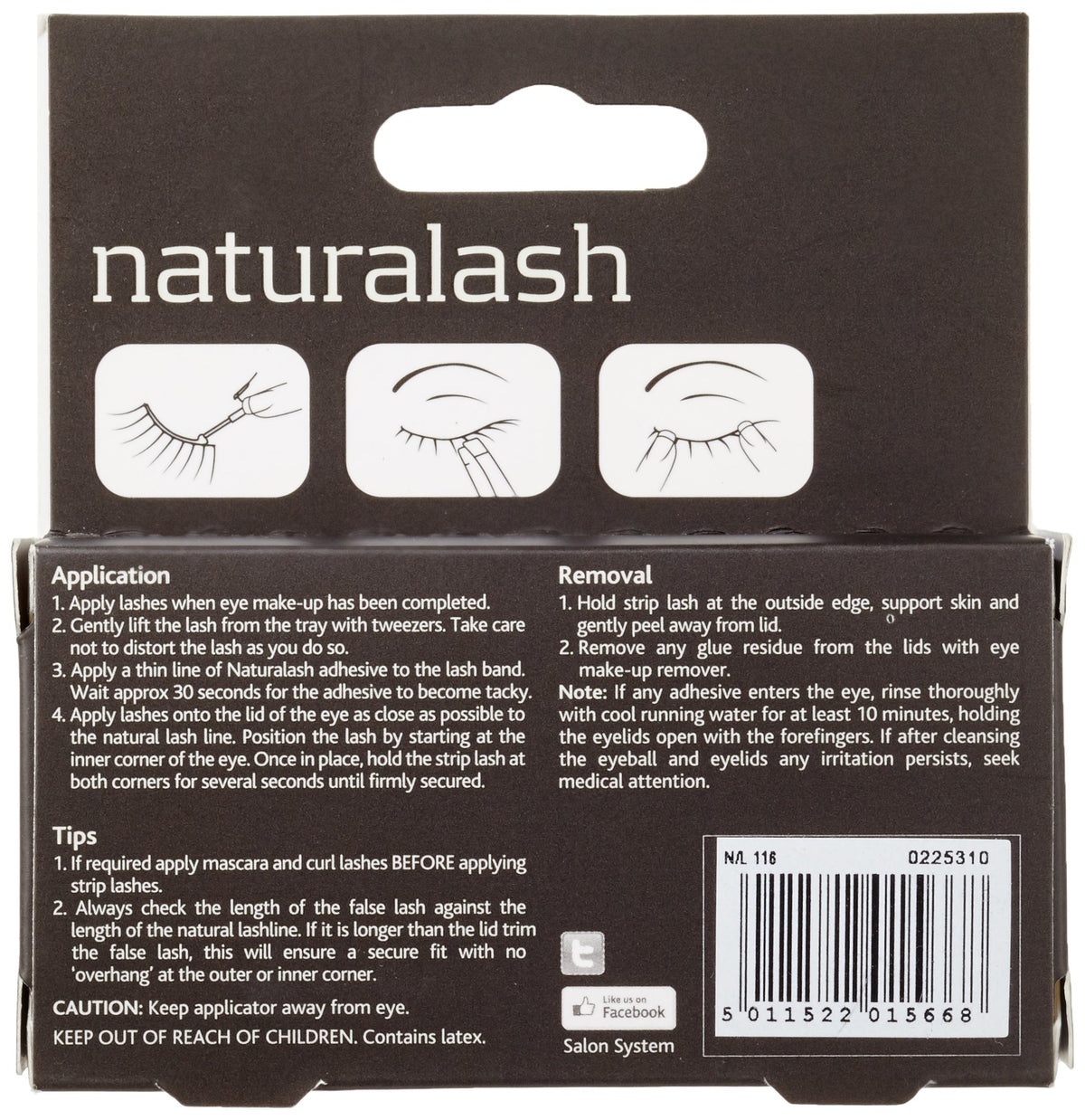 Salon System Naturalash Quick and Easy Re-Usable Black 116 Lashes
