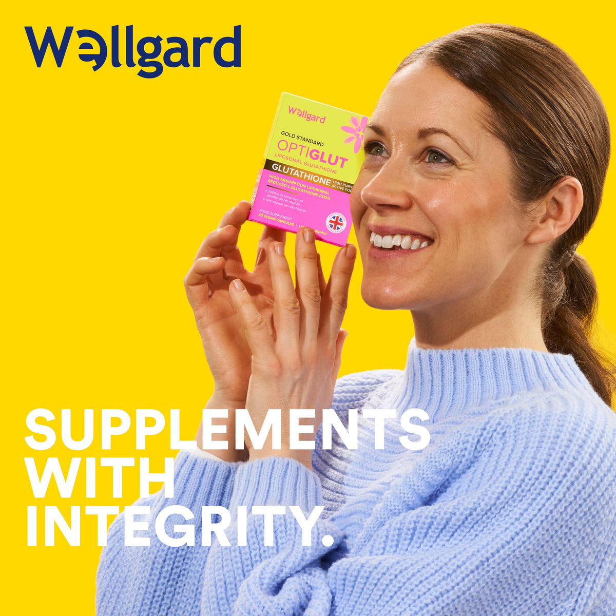 Liposomal Glutathione 200mg, Wellgard Optiglut - High Absorption Reduced L-Glutathione (GSH) - One-a-Day Vegan Capsules, 30 Capsules