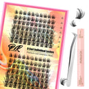 PURELEOR Cluster Lashes Kit Including Bond and Seal DIY Individual Eyelashes Extensions Set