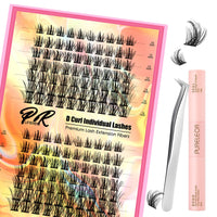 PURELEOR Cluster Lashes Kit Including Bond and Seal DIY Individual Eyelashes Extensions Set