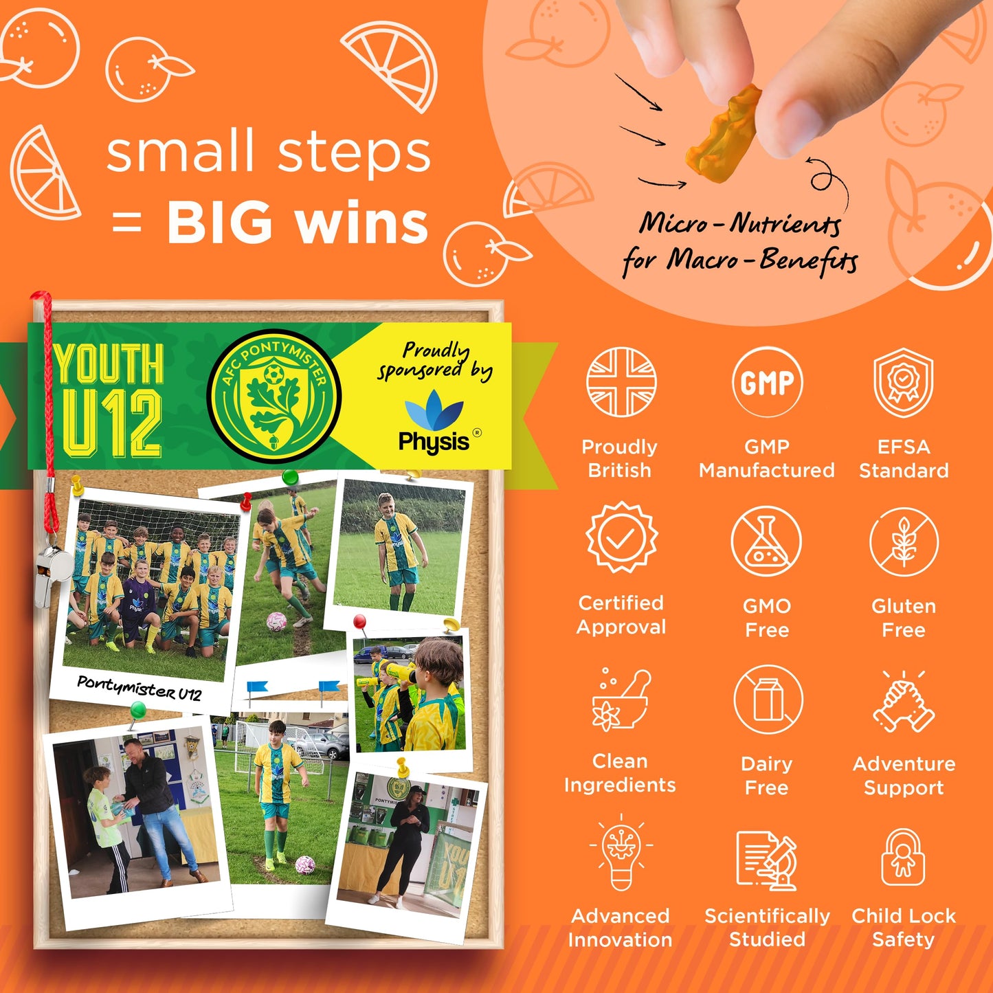 Physis Kids Multivitamin Omega Gummies | Ages 2+ | 30 Orange Flavour Chewable with Vitamins C, D, Omega 3 & More | Kids Vitamins Chewies for Cognition, Energy & Growth | Children's Multivitamins