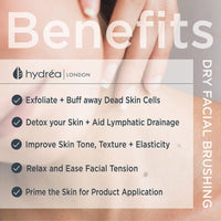 Hydrea London Face Brush - Natural Bristle Dry Facial Cleansing Skin Exfoliator, Gentle Scrub & Exfoliating, Helps Lymphatic Flow – FSC® Certified Beechwood.
