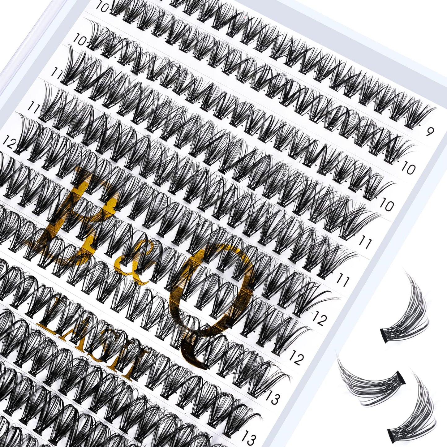 B&Qaugen Lash Clusters 30D-0.07D-9-15MIX B&Q Lash Individual Lashes 280 Clusters False Eyelash 20D 30D 40D Lash Clusters Extensions Individual Lashes Cluster DIY Eyelash Extensions at Home (30D-0.07D-9-15mix)