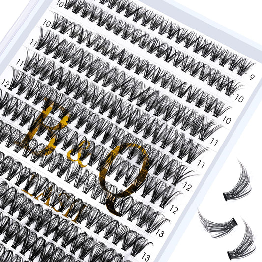 B&Qaugen Lash Clusters 30D-0.07D-9-15MIX B&Q Lash Individual Lashes 280 Clusters False Eyelash 20D 30D 40D Lash Clusters Extensions Individual Lashes Cluster DIY Eyelash Extensions at Home (30D-0.07D-9-15mix)