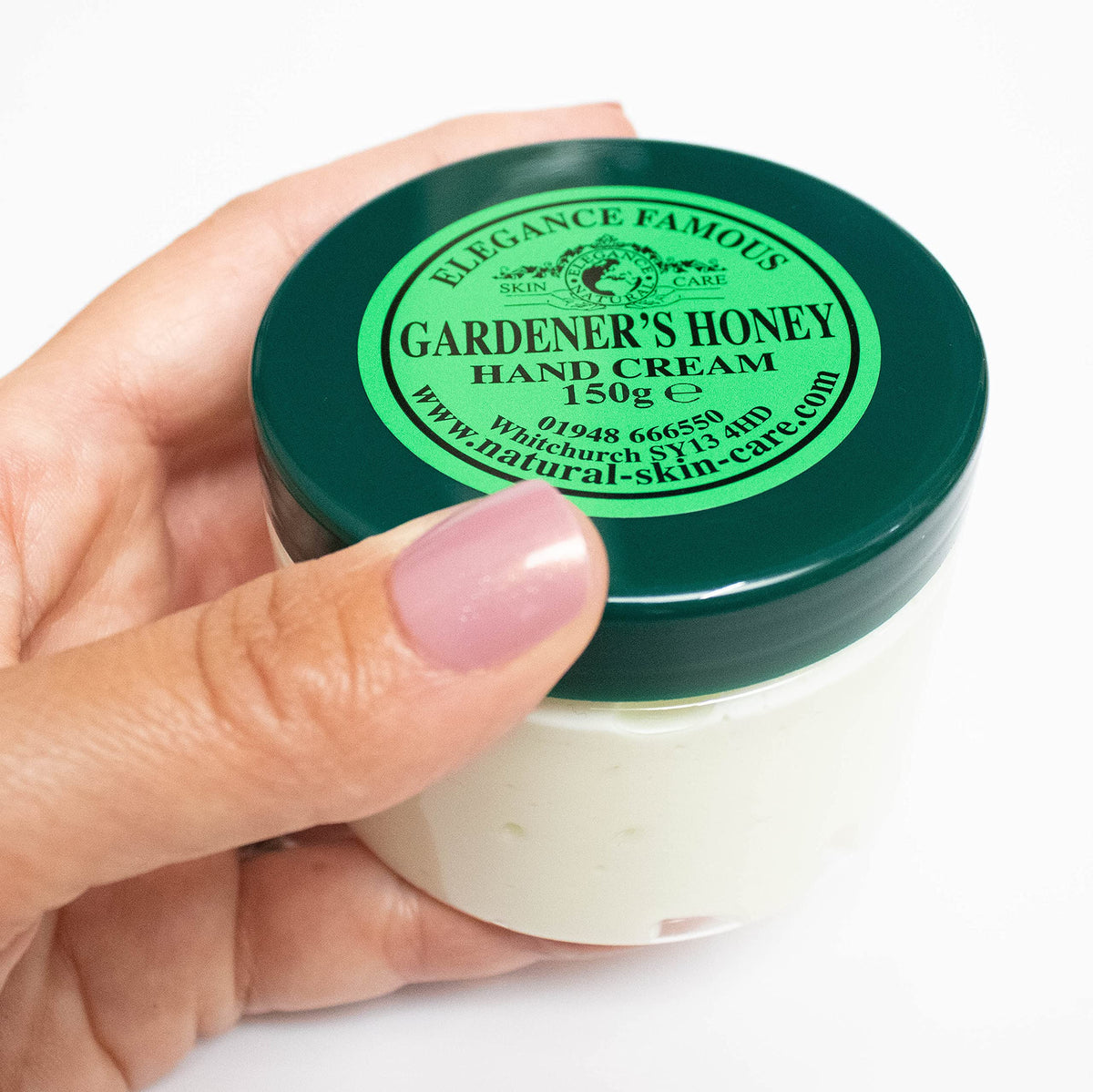 Gardeners Honey Hand Cream 150g Recommended by BBC Gardeners World 2024 by Elegance Natural Skin Care Multi Award Winning. Replenishing Handcream for Dry Rough Working Hands and Split Fingers.
