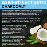 FoodPURA Coconut Activated Charcoal Capsules 1500mg x 180 100% Natural Vegan Digestive Supplement Reduces Bloating & Flatulence After Eating (180)