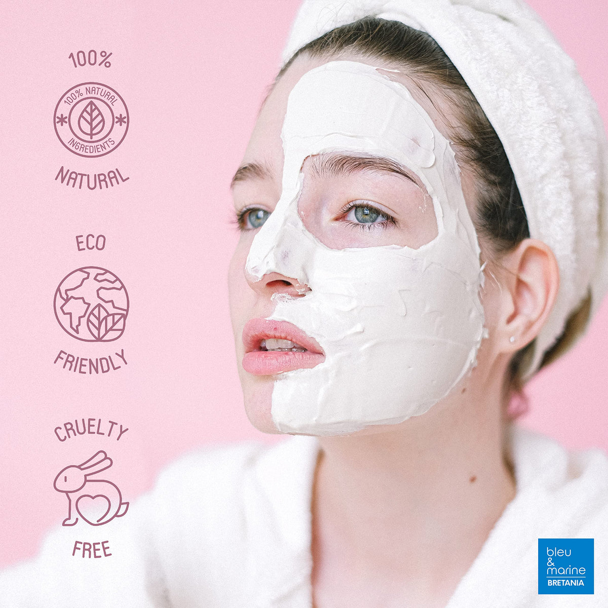 bleu & marine Bretania Spirulina Peel-Off Anti-Ageing Mask, Cooling Lifting and Anti-wrinkle Effect, Refreshing, Moisturising and Firming Face Care, Unisex,10 treatments 200 g
