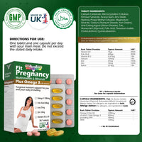 VitaGenerics VITAGENERICS FitPregnancy Multivitamin & Minerals Plus Omega 3, 30 Tablets Plus 30 Capsules, with Zinc, Iron & B Vitamins, Made in UK