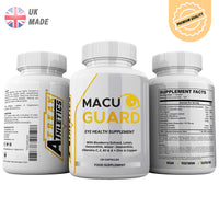 MacuGuard+ Eye Supplement - 120 Capsules - Zeaxanthin, Meso Zeaxanthin, Lutein, Blueberry Extract Plus Vitamins and Minerals - Premium UK Made