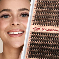Cluster-Lashes Kit 30D+40D, Higu clace Eyelashes Individual Kit Mix 10-18mm Lashes Cluster Kit with Lash Bond and Seal and Lashes Applicator, DIY Lash Extension Kit at Home (30D+40D 10-18mm)