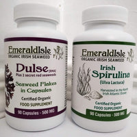 Emerald Isle Organic Irish Seaweed Dulse and Spirulina Tablets 500 mg 180 Capsules Certified Organic Harvested in North Atlantic Coast of Ireland