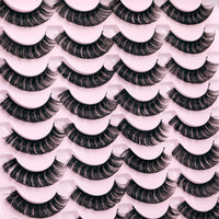 JIMIRE Russian Strip Volume Eyelashes DD Curl Fluffy False Eyelashes Look Like Lash Extensions Natural Lashes 16 Pairs Pack