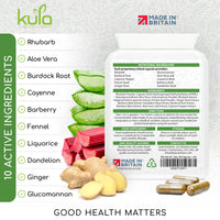 Kula Nutrition ColonClear – Colon Cleanse Detox - Natural Laxative and Stool Softener for Constipation Relief for Adults – Everyday Herbal Formula with Aloe Vera and Fibre for Regular Bowel Movements - 100 Capsules
