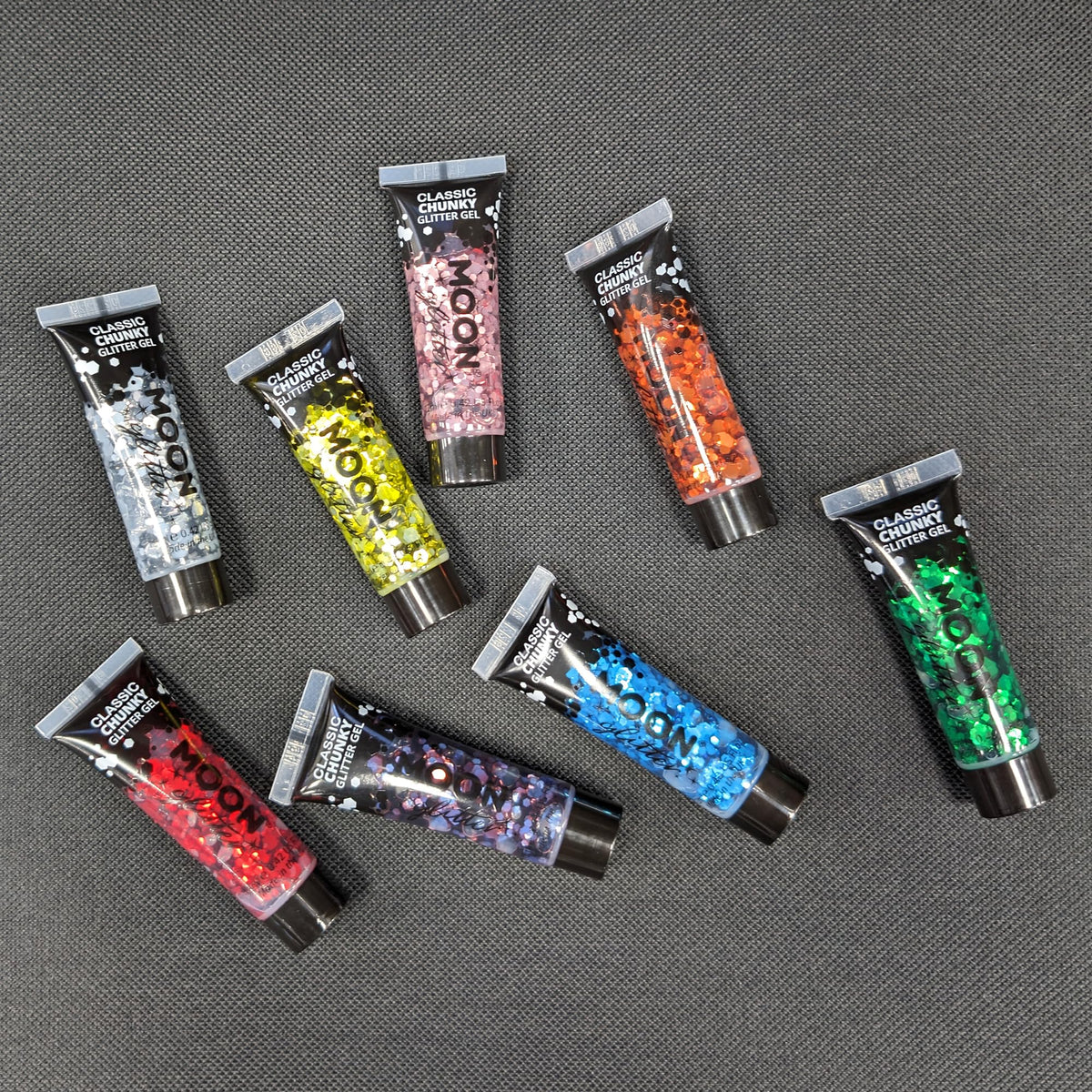 Classic Chunky Face & Body Glitter Gel by Moon Glitter - Red - Cosmetic Festival Glitter Face Paint for Face, Body, Hair, Nails - 12ml