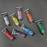 Classic Chunky Face & Body Glitter Gel by Moon Glitter - Red - Cosmetic Festival Glitter Face Paint for Face, Body, Hair, Nails - 12ml