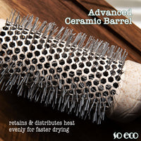 So Eco Medium 43mm Thermo Ceramic Round Brush - Hair Styling, Volumising & Curling Brush for Medium Length Hair. Sustainable Bioplastic Handle & Pins Made from Recycled Plastics