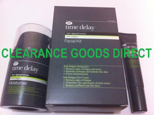 BOOTS TIME DELAY ANTI-AGEING FORMULA ANTI-FATIGUE FACIAL KIT EYE CREAM + MOISTURISER