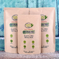 Hawaiian Spirulina Capsules 500mg by The Natural Health Market - 100% Pure - No Additives - Plastic Free Packaging - Made in England - Vegan-Friendly Supplement (120 Capsule - Pouch)