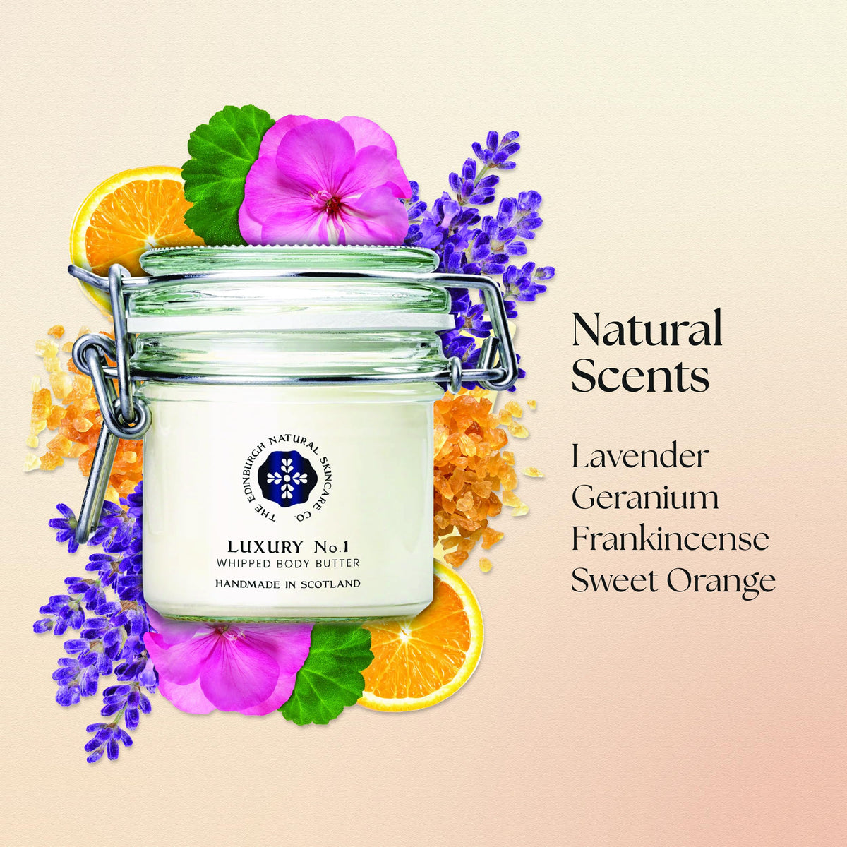 The Edinburgh Natural Skincare Company Ltd. Luxury No.1 Whipped Body Butter | 100% Natural | Intensely Moisturising & Long-Lasting Hydration | Enriched With Shea Butter & Coconut Oil | Edinburgh Natural Skincare