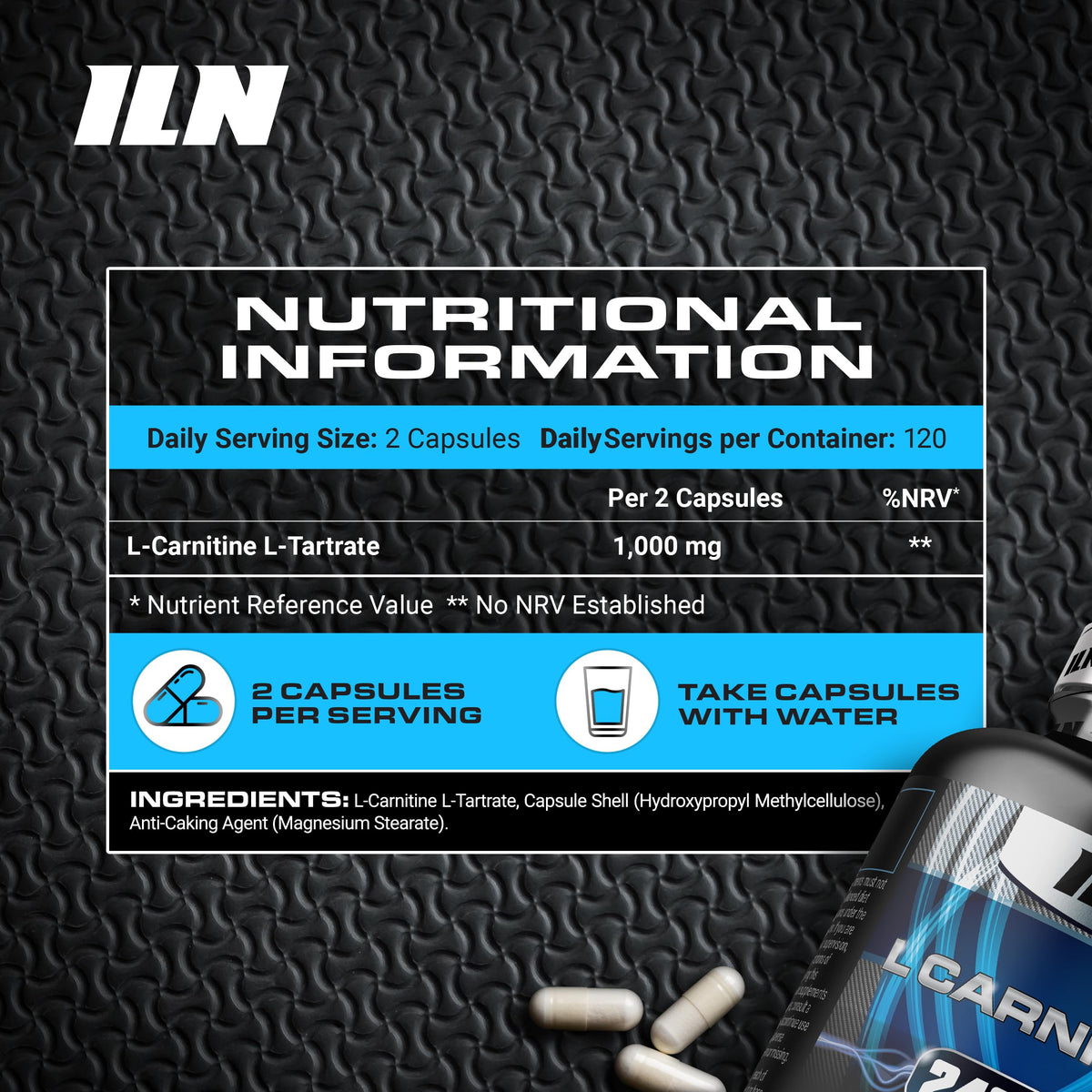 Iron Labs Nutrition L Carnitine Capsules – 1000mg L-Carnitine Tartrate per Serving for Men and Women – Vegan Friendly – 240 Capsules (4 Month Supply)