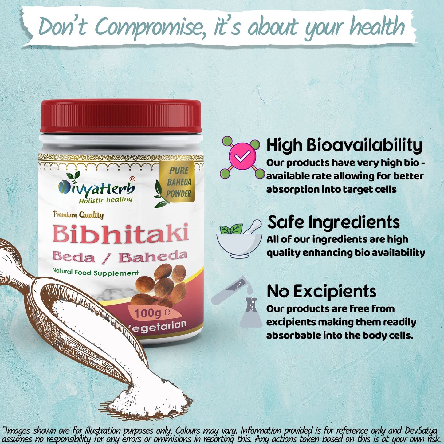 DivyaHerb Bibhitaki Fruit Baheda Powder Natural