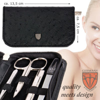 3 Swords Germany - brand quality 8 piece manicure pedicure grooming kit set for professional finger & toe nail care scissors clipper fashion leather case in gift box, Made by 3 Swords (522016)