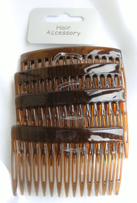 Hair Accessories 4 x Brown/Tort Plastic Hair Comb Slide Bridal Accessory