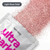 Hemway Ultra Sparkle Glitter Light Rose Gold 100g Fine | Glitter for Arts & Craft, Makeup, Nail Art, Crafting, Card Making, Sparkle Decoration