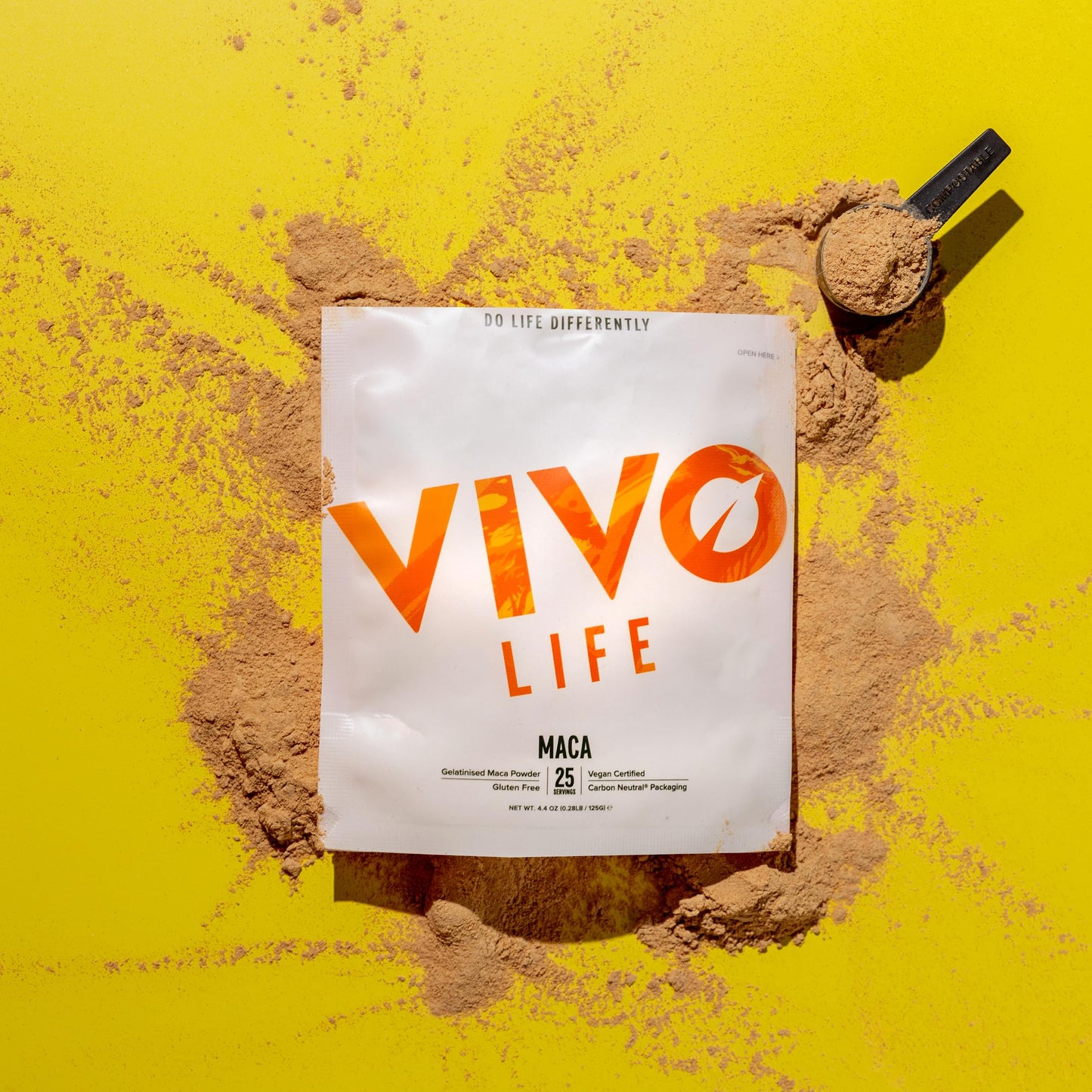 Vivo life Gelatinised Maca Powder - Hormone and Energy Support, from Peru, Vegan, Rich in B Vitamins - 125g