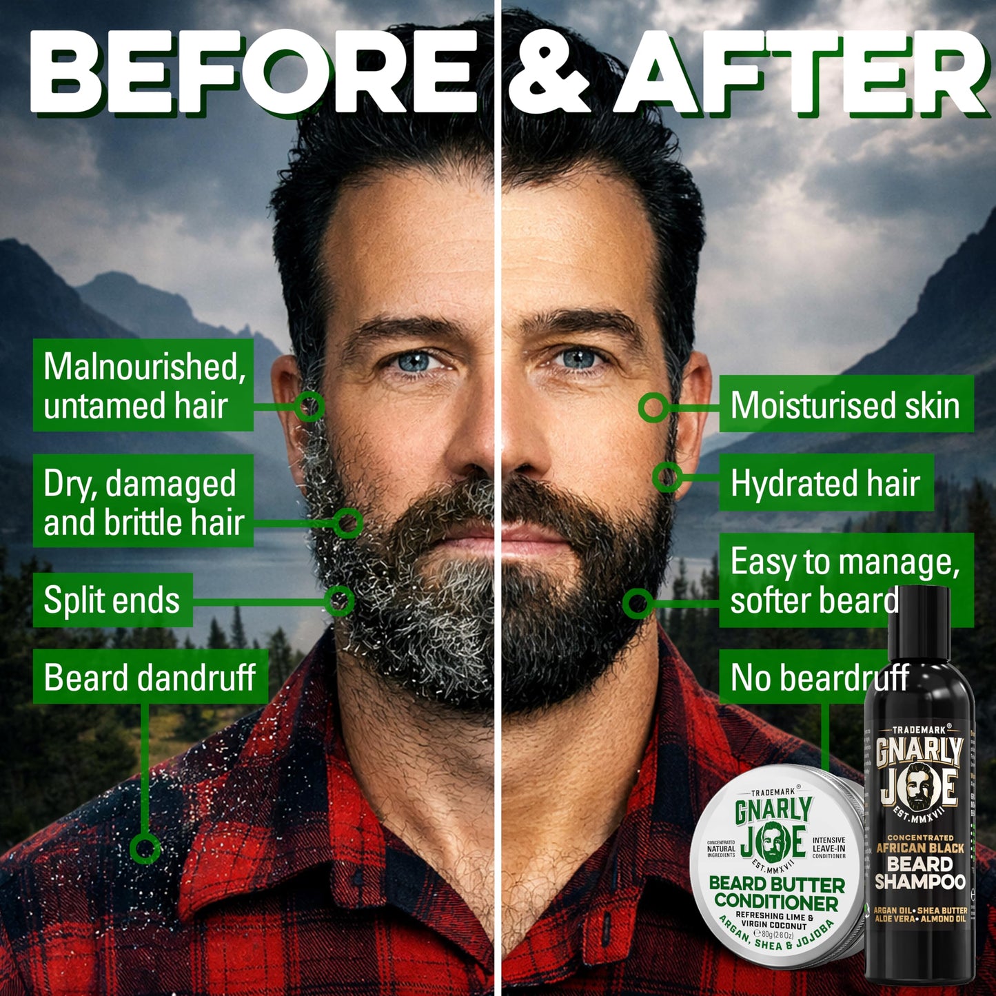TRADEMARK GNARLY JOE EST.MMXVII Gnarly Joe Beard Butter Leave-In Conditioner - 80g - 100% Natural, UK Made